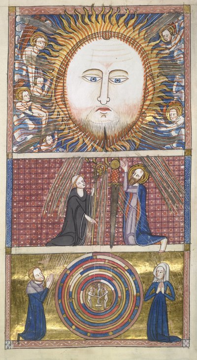 Royal 6 E. VI fol.16 Cristo il Sole attira le anime, da Ome Bonum di James le Palmer da English School