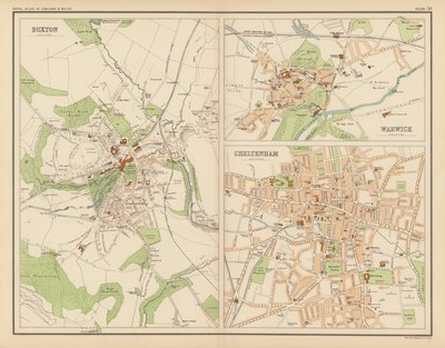 Atlante Reale, c 1900: Buxton; Warwick; Cheltenham da English School