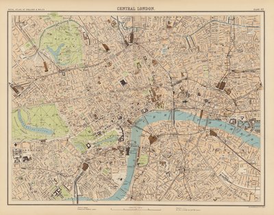 Atlante reale, c. 1900: Londra centrale da English School