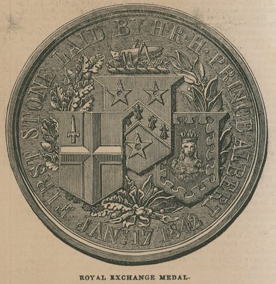Medaglia della Royal Exchange, coniata per commemorare l