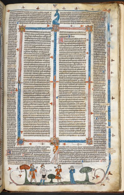 Royal MS 10 IV f.294r Figure medievali e decorazione marginale, illustrazione da 
