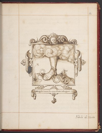 Emblema con motto latino dalla copia di presentazione di George Gascoine di Hemetes the Hermit da English School