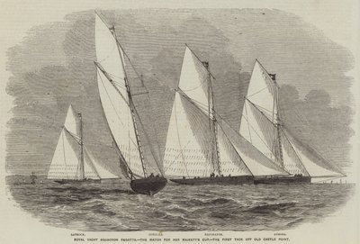 Regata del Royal Yacht Squadron, la gara per la coppa di Sua Maestà, la prima virata al largo di Old Castle Point da English School