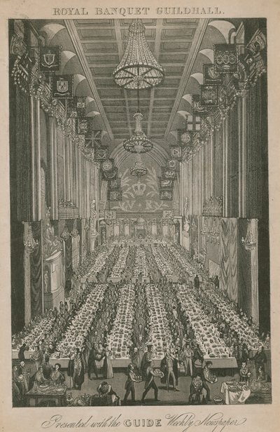 Banchetto reale, Guildhall, Londra da English School