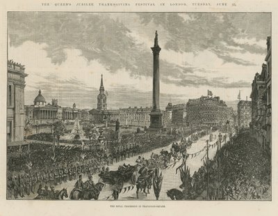 Processione reale in Trafalgar Square da English School