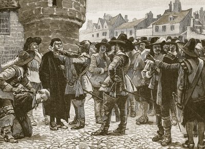Cospiratori realisti a Salisbury insultano lo Sceriffo, illustrazione da Cassells Illustrated History of England da English School