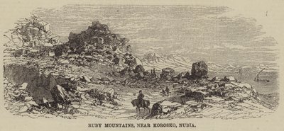 Montagne di Rubino, vicino a Korosko, Nubia (incisione) da English School