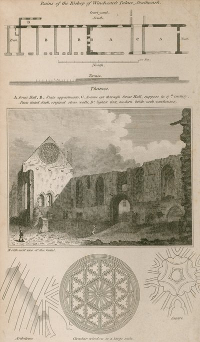 Rovine del Palazzo del Vescovo di Winchester, Southwark da English School