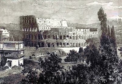 Rovine del Colosseo, dal Palatino, illustrazione da Cassells Illustrated Universal History di Edward Ollier, pubblicato nel 1890 da English School