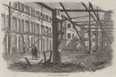 Rovine della Surrey Music Hall (incisione) da English School