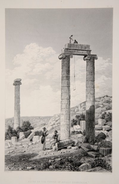 Rovine del Tempio di Apollo Branchidae, pub. 1863 (litografia) da English School