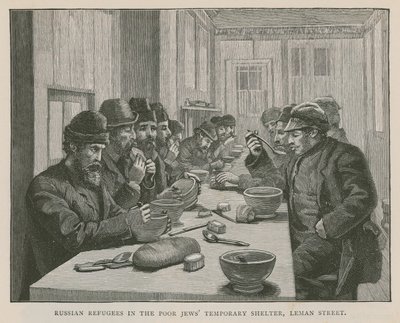 Rifugiati russi nel Rifugio Temporaneo per Poveri Ebrei, Leman Street, Londra da English School
