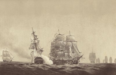 Nave russa Vsevolod che ammaina i colori alla HMS Implacable, attaccata alla Marina svedese e comandata dal Capitano Thomas Byam Martin, nel Baltico, 26 agosto 1808 da English School