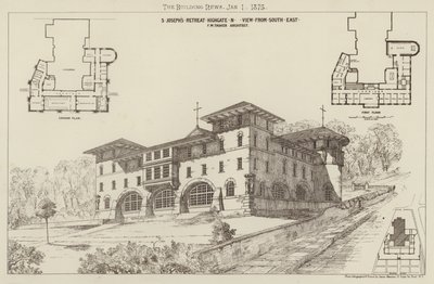 Ritiro di San Giuseppe, Highgate, vista da sud-est (incisione) da English School