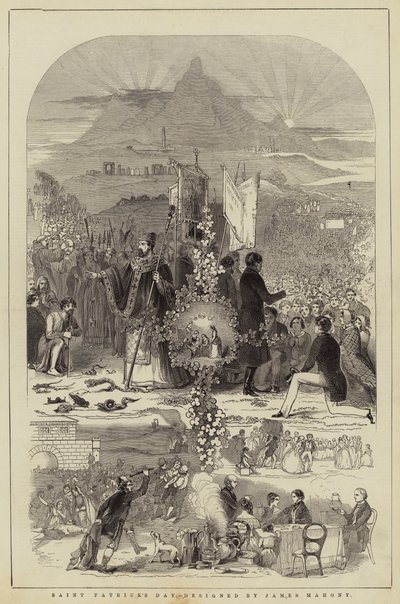 Giorno di San Patrizio, disegnato da James Mahony (incisione) da English School