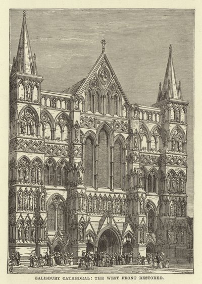 Cattedrale di Salisbury, la facciata ovest restaurata da English School
