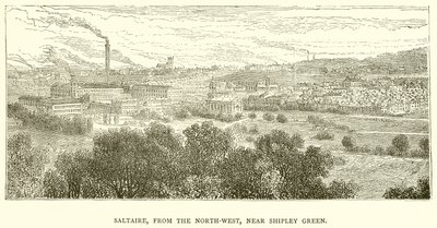 Saltaire, da nord-ovest, vicino a Shipley Green da English School