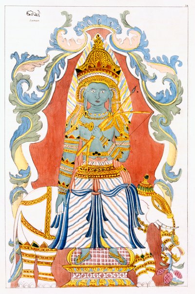 Saman Dewa Raja, i Quattro Guardiani delle Colline, da La Storia e Dottrina del Buddhismo di Edward Upham, 1829 da English School