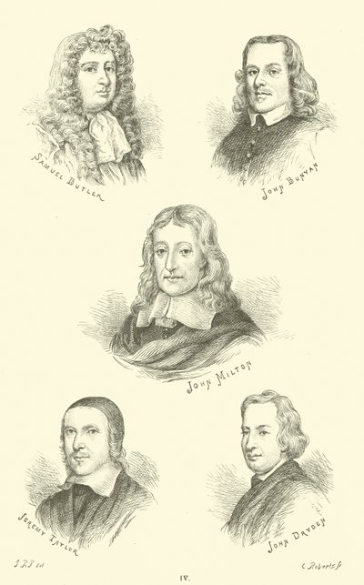 Samuel Butler, John Bunyan, John Milton, Jeremy Taylor, John Dryden da English School