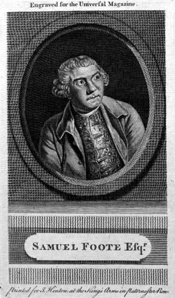 Samuel Foote (1720-77), inciso per la 