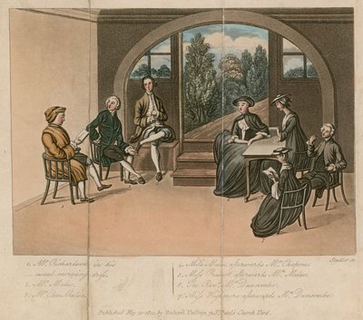Samuel Richardson che legge Gradison al Grange, Fulham, Londra da English School