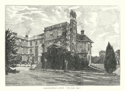 Sanderstead Court (incisione) da English School