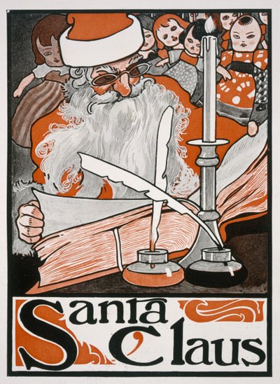 Babbo Natale (litografia a colori) da English School