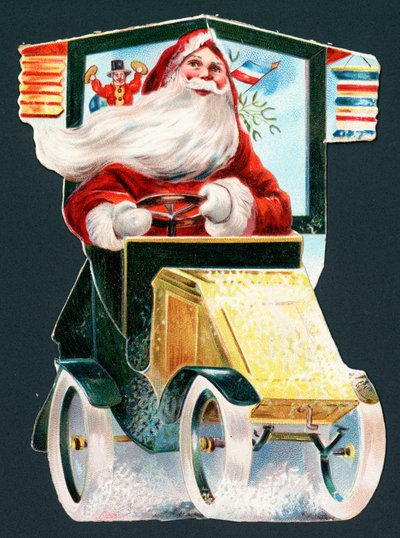 Babbo Natale che guida un