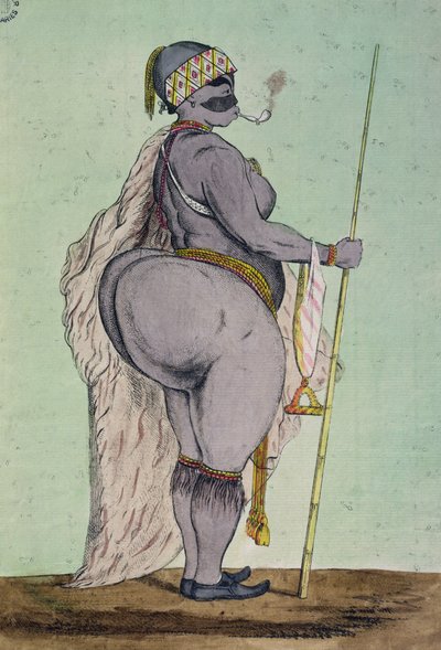 Sartjee, la Venere Ottentotta, Ora Esibita a Londra, Disegnata dal Vivo, c.1810 da English School