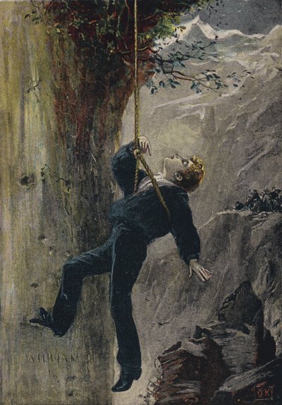 Salvato. Illustrazione da The Natural Bridge, o One Niche the Highest, di Elihu Burritt da English School