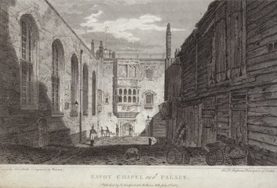 Savoy Chapel e Palace, Londra, 1807 da English School