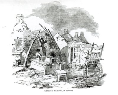 Scalpeen di Tim Downs, a Dunmore, da "The Illustrated London News", domenica 22 dicembre 1849 (litografia) (foto b/n) da English School