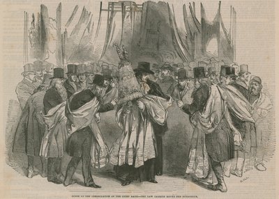 Scena alla consacrazione del Rabbino Capo - la Legge portata intorno alla Sinagoga da English School