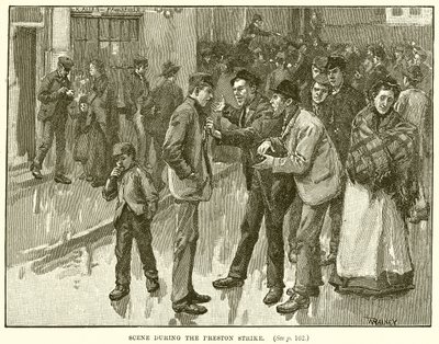 Scena durante lo sciopero di Preston da English School