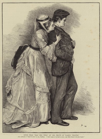 Scena da "Man and Wife," al Teatro del Principe di Galles da English School