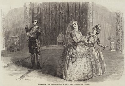 Scena da "La Rosa di Castiglia," al Teatro Drury Lane da English School