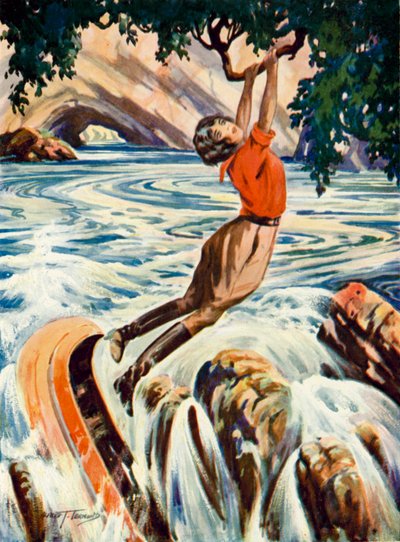 Scena tratta da The Tenderfoot: una donna evita di passare sopra un canale d