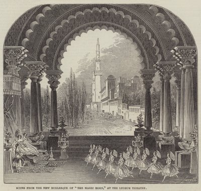 Scena dalla Nuova Burlesca di "Il Corno Magico," al Teatro Lyceum da English School