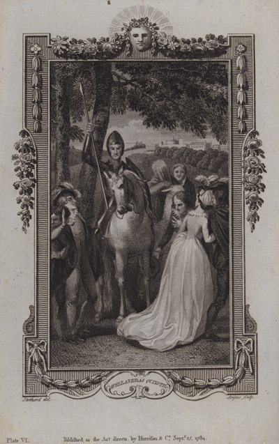 Scena dal seguito di Don Chisciotte di Miguel de Cervantes, scritto da Alonso Fernandez de Avellaneda da English School