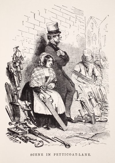 Scena in Petticoat-Lane, illustrazione da London Labour and London Poor di Henry Mayhew, pub. 1862 da English School