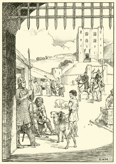 Scena in un cortile del castello da English School