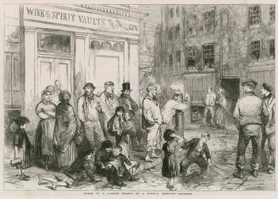 Scena in una strada di Londra la domenica mattina da English School