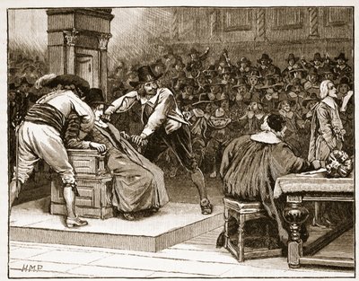 Scena alla Camera dei Comuni: il Presidente costretto, illustrazione da Cassells Illustrated History of England da English School