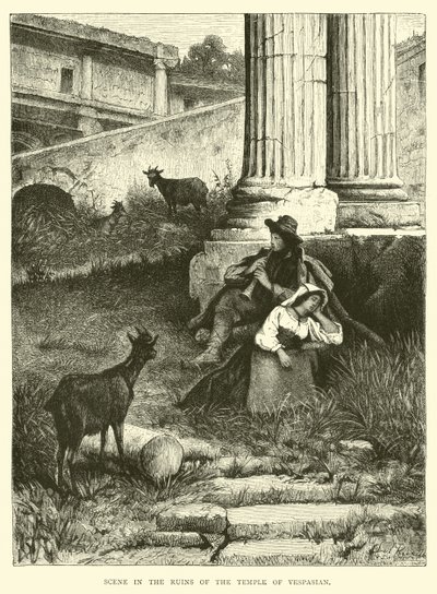 Scena nelle rovine del Tempio di Vespasiano da English School