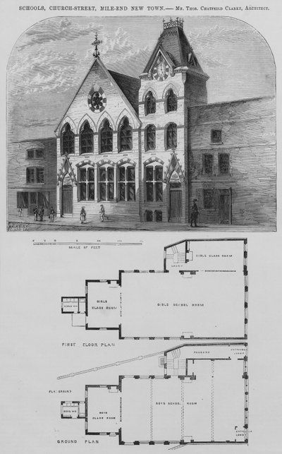 Scuole, Church-Street, Mile-End New Town da English School