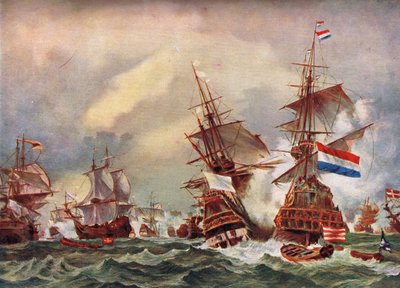 Battaglia navale delle guerre anglo-olandesi, c.1700 da English School