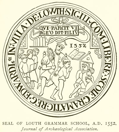 Sigillo della Louth Grammar School, A.D. 1552 da English School
