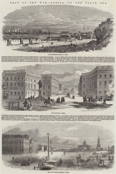 Sede della guerra, Odessa, sul Mar Nero (incisione) da English School