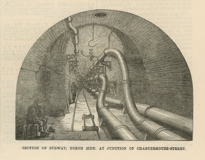 Sezione della metropolitana, lato nord, all