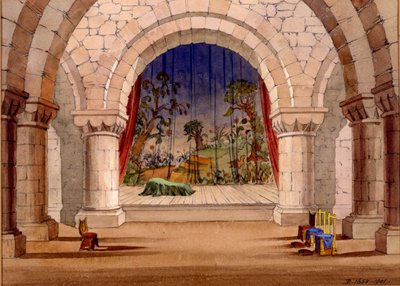 Scenografia per Amleto di William Shakespeare, 1858 da English School